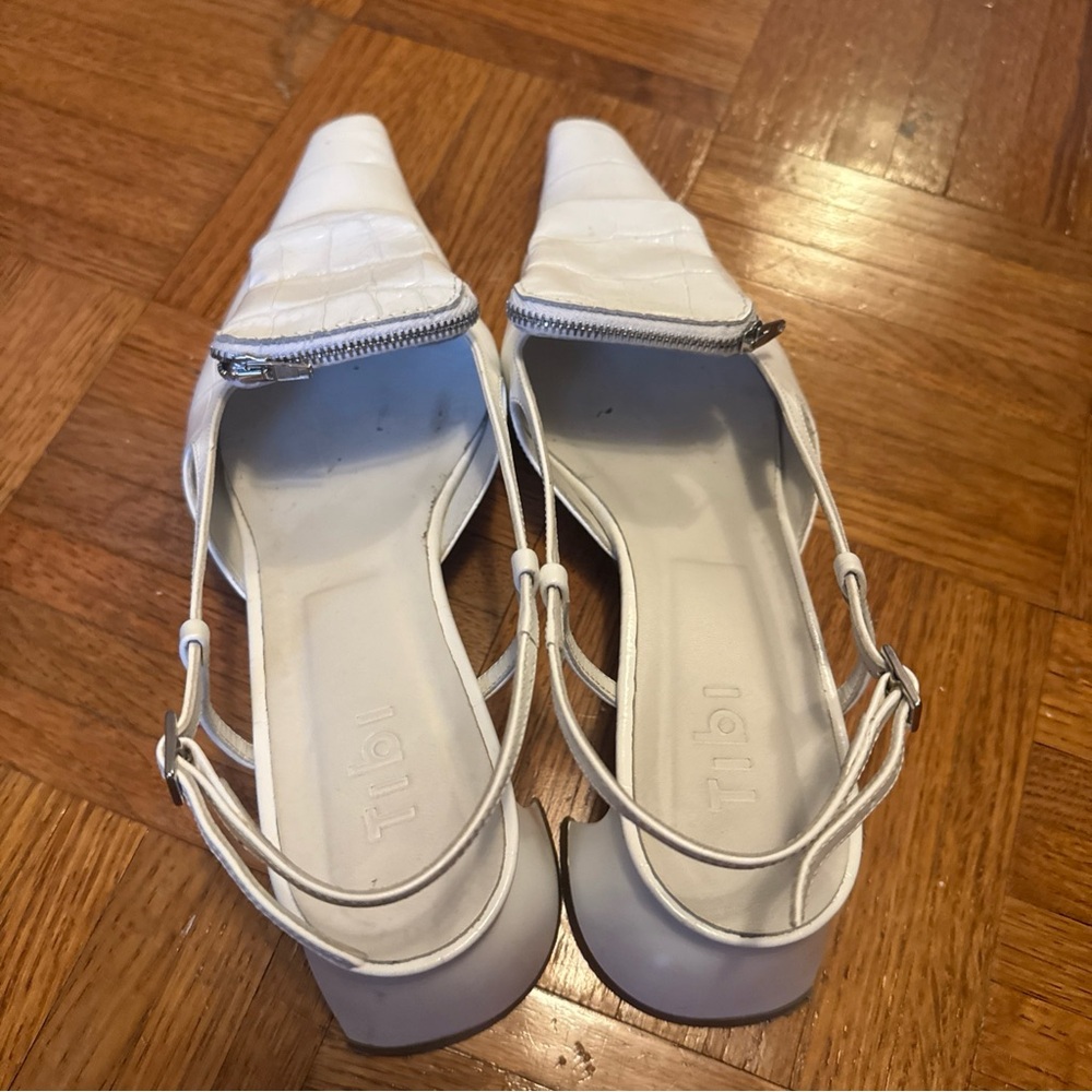 Tibi Elegant White Slingback Heels